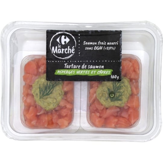 Tartare de Saumon Asperges Vertes et Câpres CARREFOUR LE MARCHE