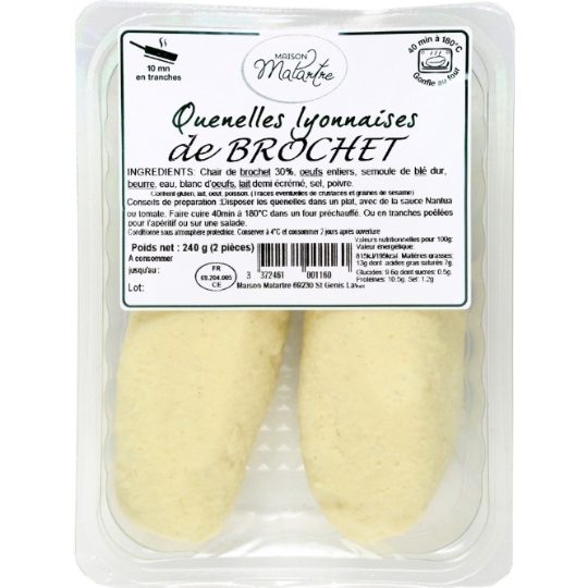 Quenelles de Brochet Lyonnaises MAISON MALARTRE