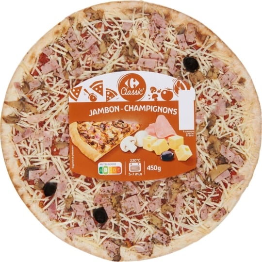 Pizza jambon champignons CARREFOUR CLASSIC'
