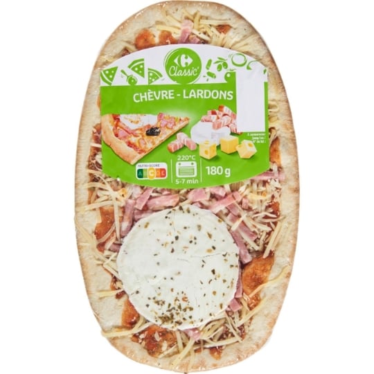 Pizza chèvre lardons CARREFOUR CLASSIC'