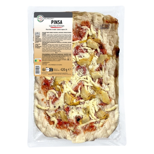 Pinsa cacio pepe et artichauts L'ITALIE DES PIZZAS