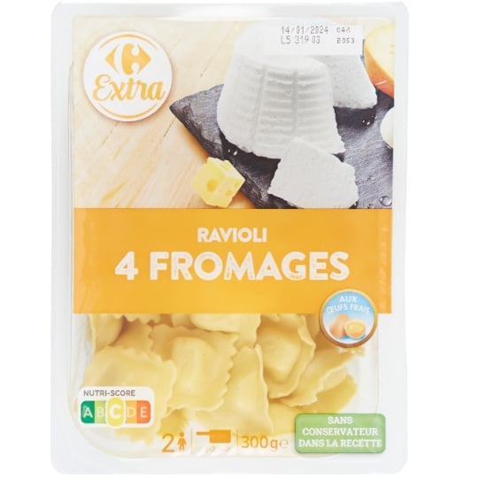 Pâtes fraîches Ravioli 4 fromages CARREFOUR EXTRA