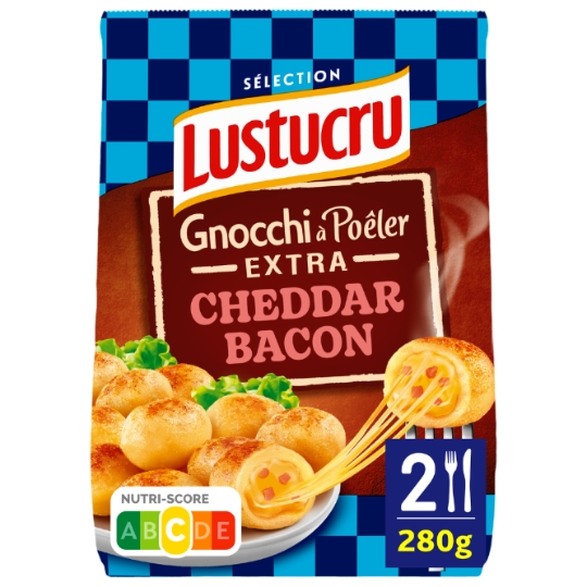 Pâtes Fraîches Gnocchi à Poêler Roll Cheddar Bacon LUSTUCRU