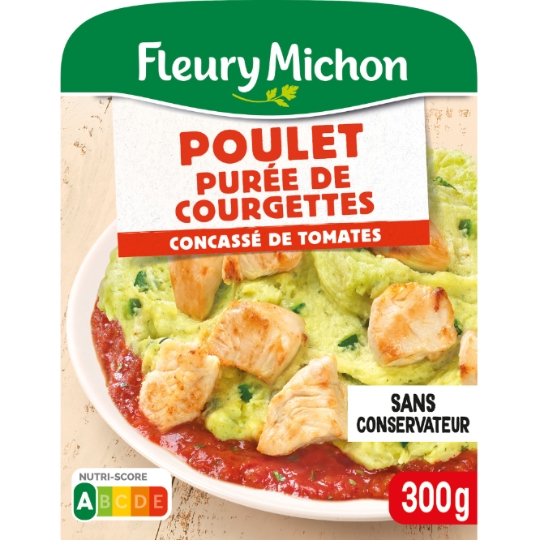 Plat cuisiné poulet purée de courgettes FLEURY MICHON