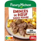 Plat cuisiné emincés de boeuf pommes de terre sauce poivre FLEURY MICHON