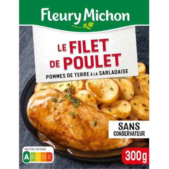 Plat cuisiné filet de poulet pommes de terre à la sarladaise FLEURY MICHON