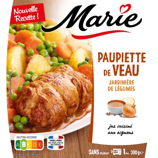 Plat cuisiné paupiette veau légumes MARIE
