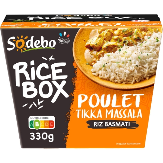 Box Riz Basmati au Poulet Sauce Tikka Massala SODEBO