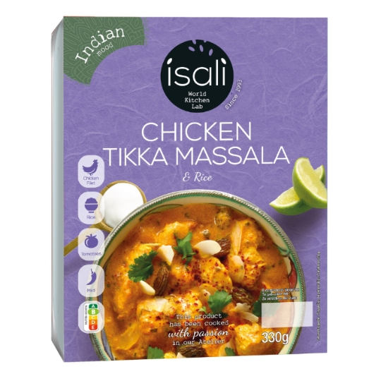 Plat Cuisiné Chicken Tikka Massala & Riz, Recette Indienne Douce ISALI