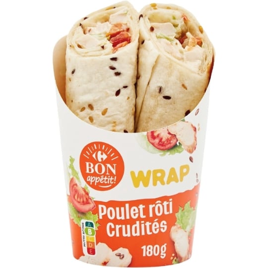 Wraps poulet rôti crudités CARREFOUR BON APPETIT !