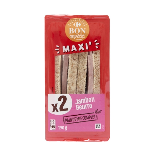 Sandwich maxi jambon beurre CARREFOUR BON APPETIT !