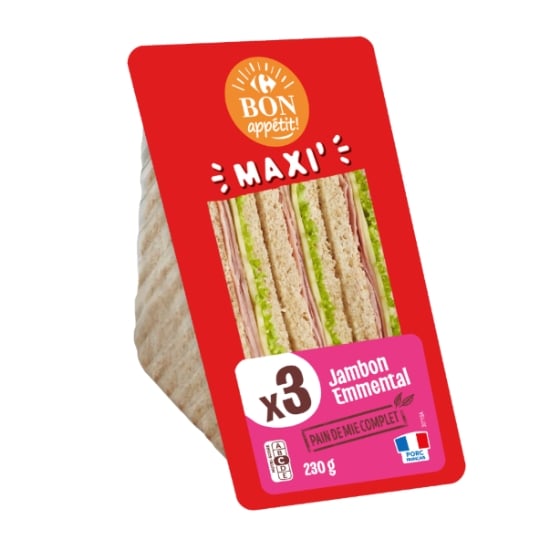 Sandwich maxi jambon emmental CARREFOUR BON APPETIT !