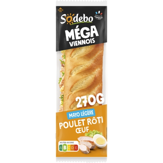 Sandwich baguette pain viennois poulet œuf mayo légère SODEBO