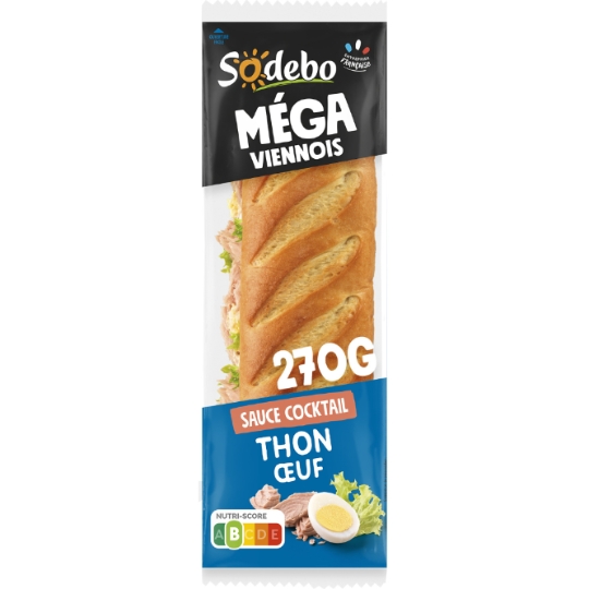 Sandwich baguette pain viennois thon œuf sauce cocktail SODEBO