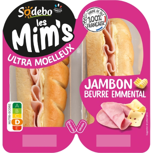 Sandwich Jambon Beurre Emmental Les Mim's SODEBO