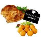 Plat cuisiné quart de poulet et pommes dauphines