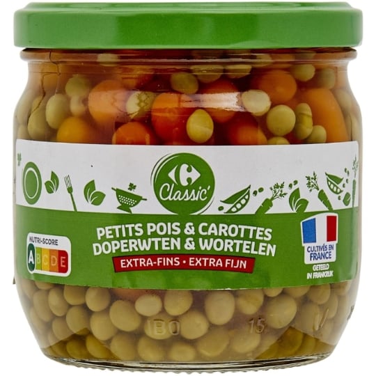 Petits pois carottes extra-fins CARREFOUR CLASSIC'