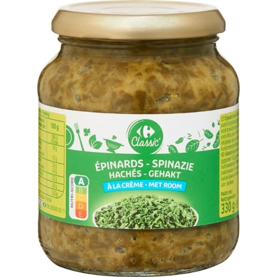 Epinards hachés à la crème CARREFOUR CLASSIC'
