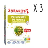 Sabarot - Lot 3 X Pois Cassés De France Cuisson Rapide 8 Min - Étui 250g SABAROT