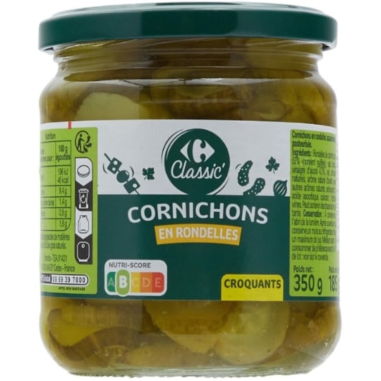 Cornichons en Rondelles Assaisonnés CARREFOUR CLASSIC'