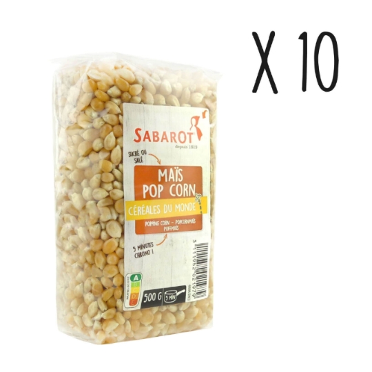 Sabarot - Lot X10 Maïs Pop Corn - Sachet 500g SABAROT