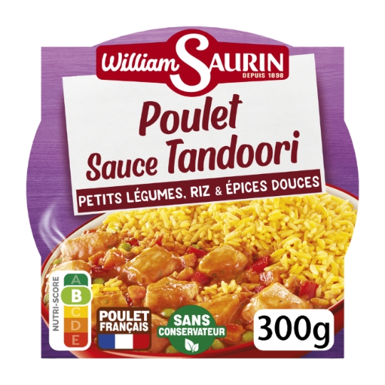 Plat Cuisiné Poulet Sauce Tandoori aux Petits Légumes, Riz & Epices Douces WILLIAM SAURIN