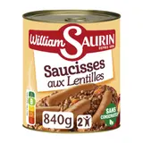 Plat familial Saucisses aux Lentilles  WILLIAM SAURIN