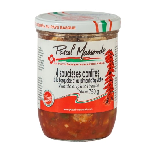 Saucisses  confites à la basquaise  PASCAL MASSONDE