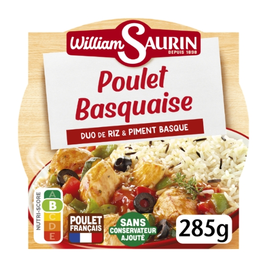 Plat Cuisiné Poulet Basquaise Riz et Piment Basque WILLIAM SAURIN