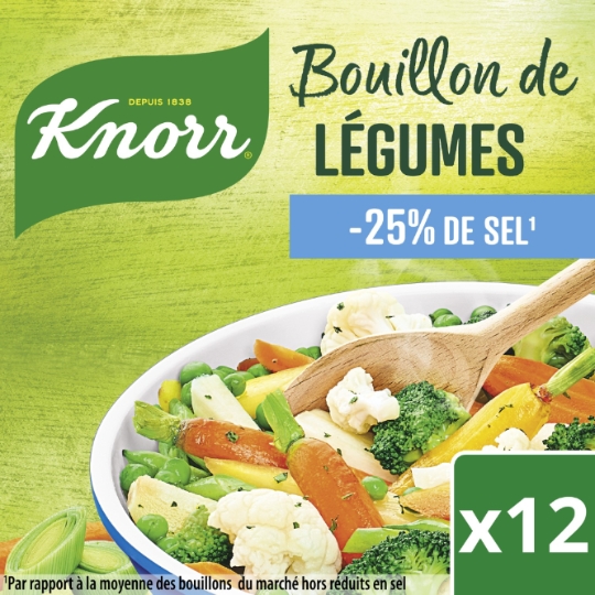 Bouillon Déshydraté aux Légumes Réduit en Sel KNORR