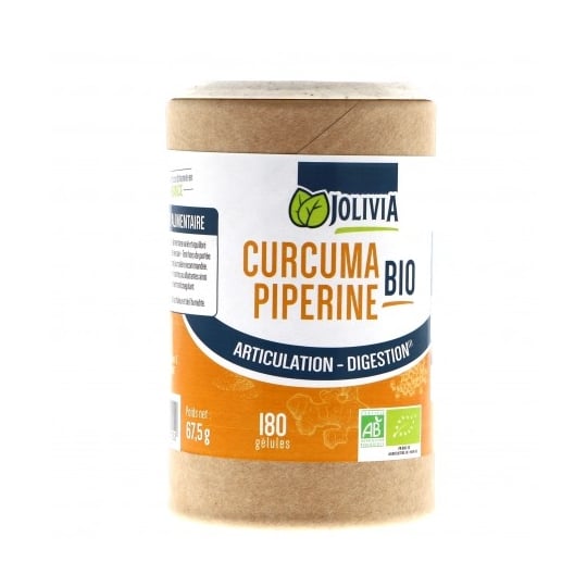 Curcuma Pipérine Bio - 180 Gélules Végétales De 300 Mg JOLIVIA