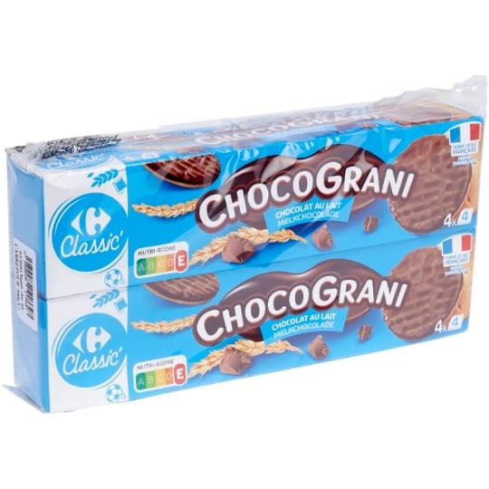 Biscuits nappés chocolat au lait CARREFOUR CLASSIC'