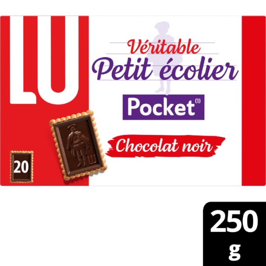 Biscuits petit beurre nappés au chocolat noir Pocket Petit Ecolier LU