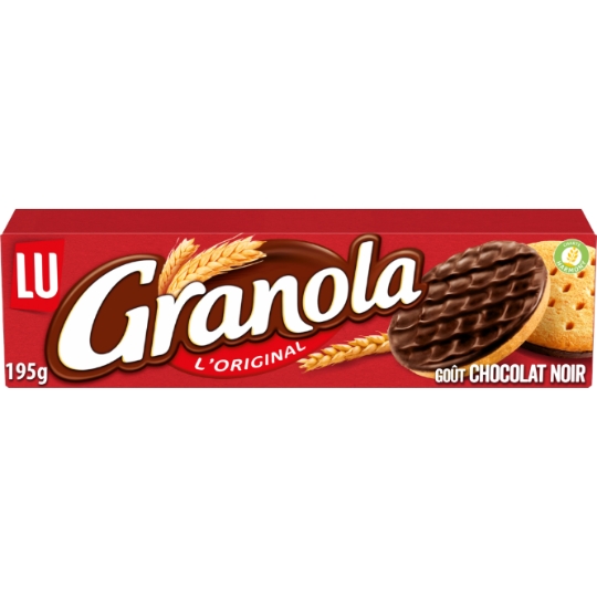 Biscuits sablés nappés au chocolat noir Granola LU