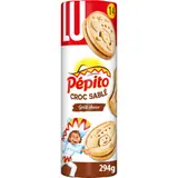 Biscuits fourrés au chocolat au lait Croc Sablé Pepito LU