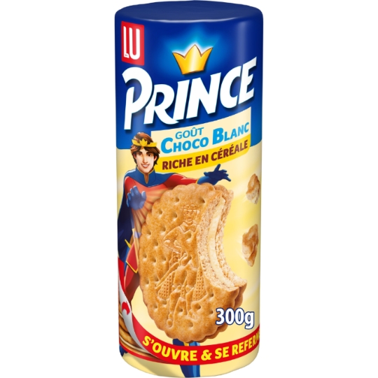Biscuits fourrés au chocolat blanc au blé complet Prince LU