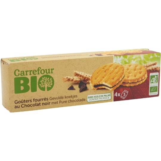 Biscuits Goûters Fourrés Chocolat Noir Bio CARREFOUR BIO