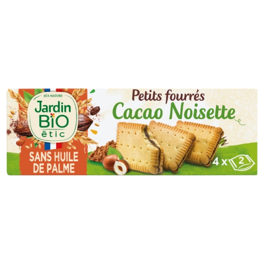 Biscuits Petits Fourrés Cacao Noisette Bio JARDIN BIO ETIC