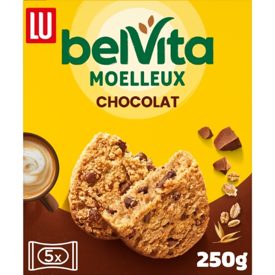 Biscuits petit déjeuner moelleux aux pépites de chocolat Belvita LU