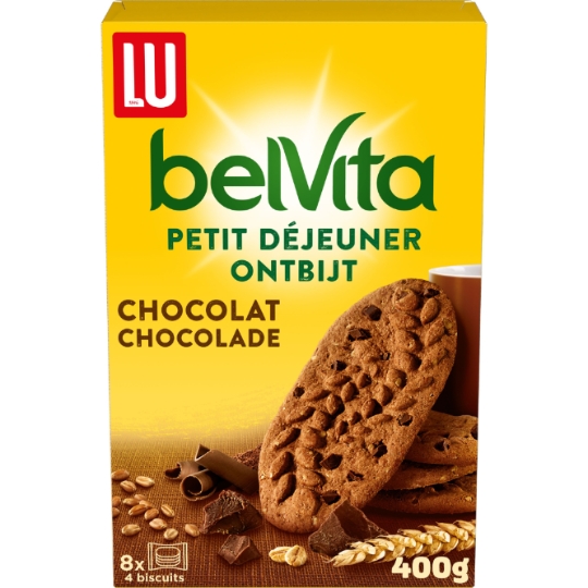 Biscuits petit déjeuner au chocolat Original Belvita LU