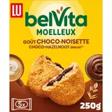 Biscuits petit déjeuner moelleux goût choco noisette Belvita LU