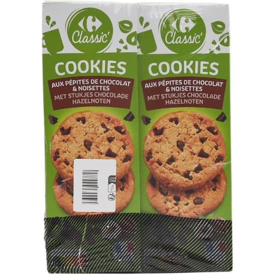 Cookies chocolait noisettes CARREFOUR CLASSIC'