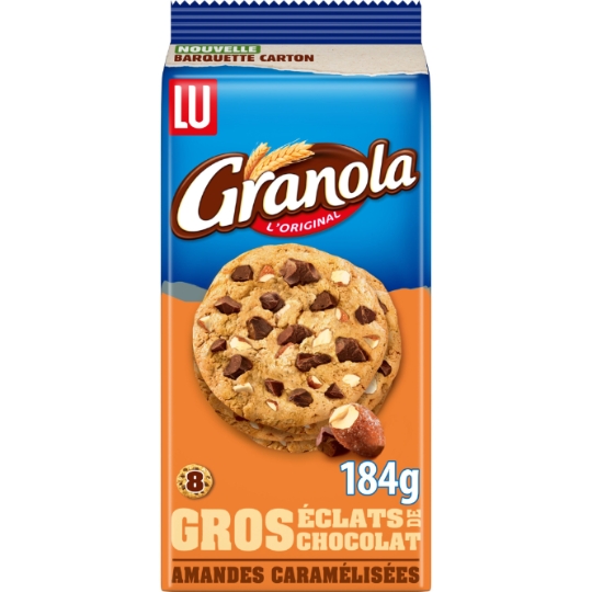 Cookies aux gros éclats chocolat et aux amandes caramélisées Granola LU