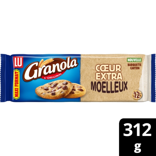 Cookies cœur extra moelleux aux pépites de chocolat Granola LU