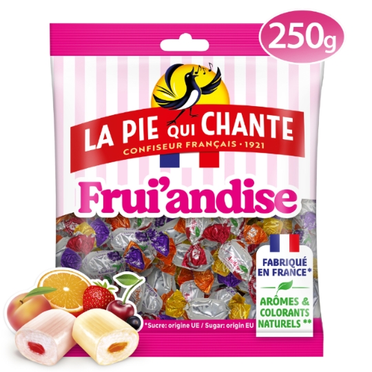 Bonbons assortiment frui'andise aux fruits LA PIE QUI CHANTE