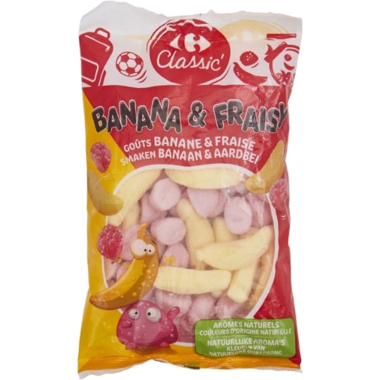 Bonbons banane & fraise CARREFOUR CLASSIC'