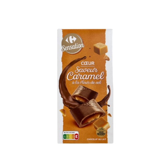 Tablette de chocolat Lait Caramel Fleur De Sel CARREFOUR SENSATION