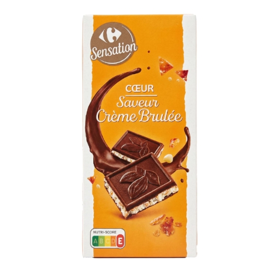 Tablette de Chocolat Lait Crème Brulée CARREFOUR SENSATION
