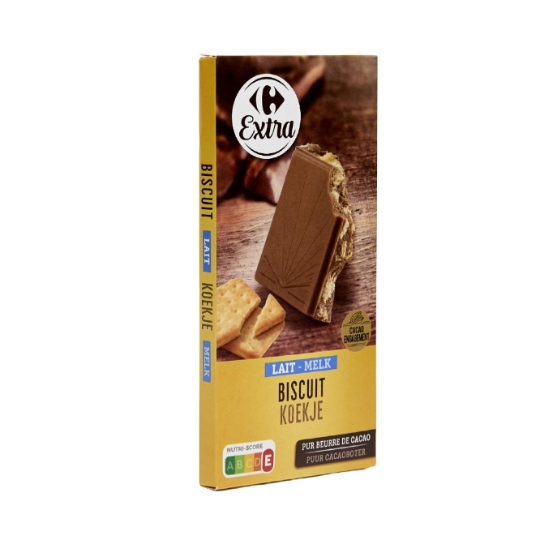 Tablette de Chocolat Lait Biscuit CARREFOUR EXTRA