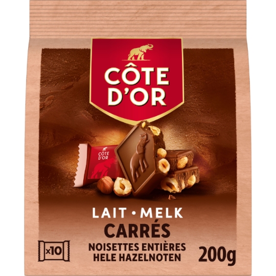 Carrés de Chocolat Lait Noisettes COTE D'OR